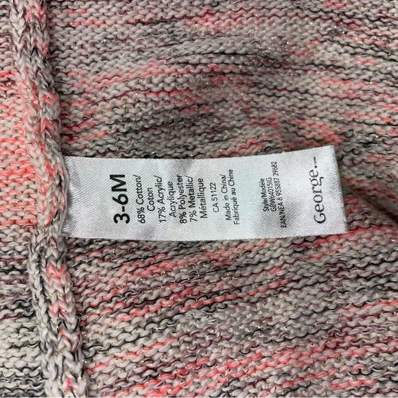 5/$15 George Pink and Grey Knit Sweater - Picture 4 of 4